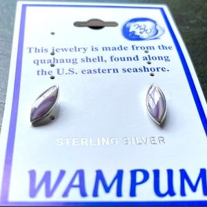 E1009 Novette Sterling Silver Wompum Quahog Stud earrings